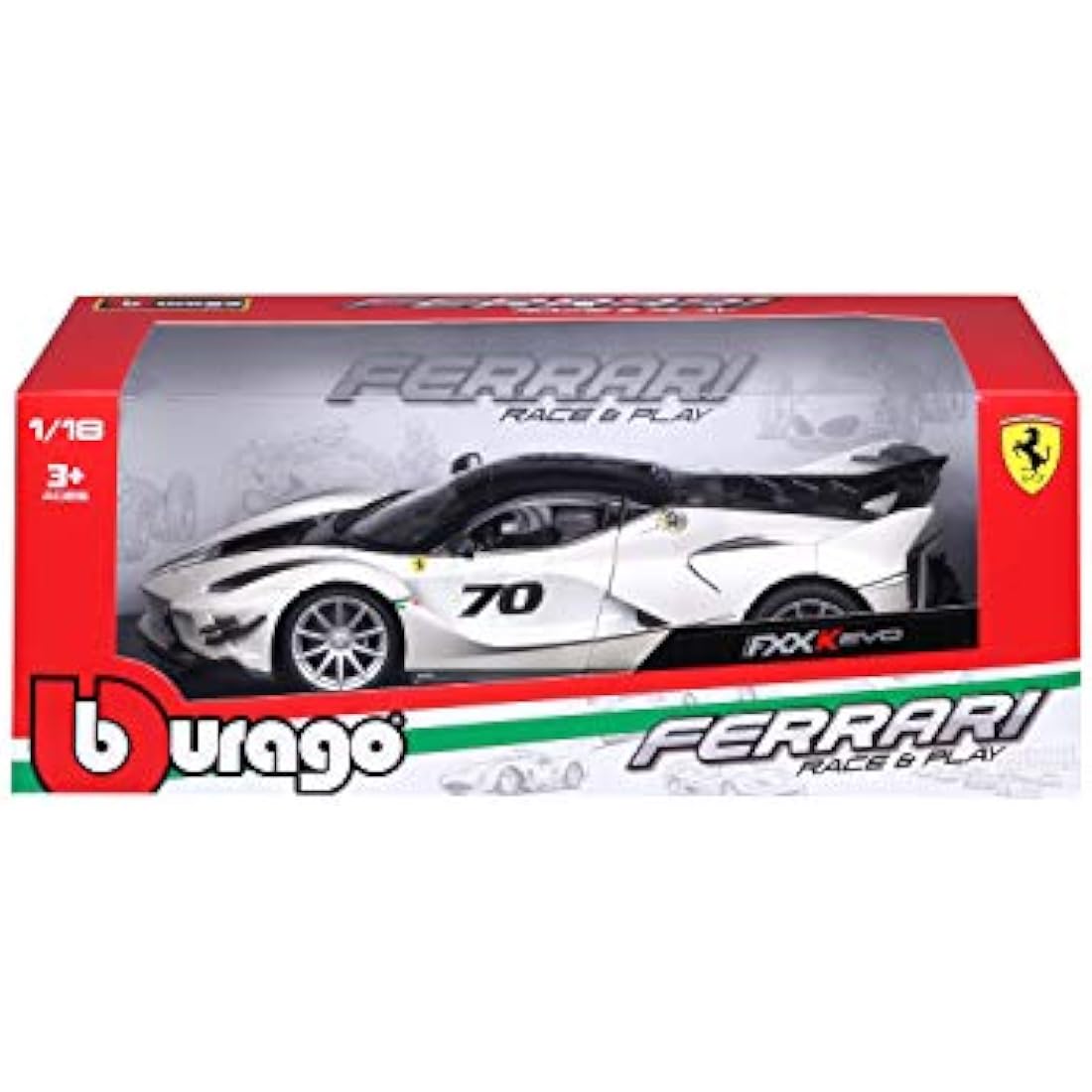 Bburago Ferrari FXX K Evoluzione Diecast Model Car – 1:18 Scale Replica