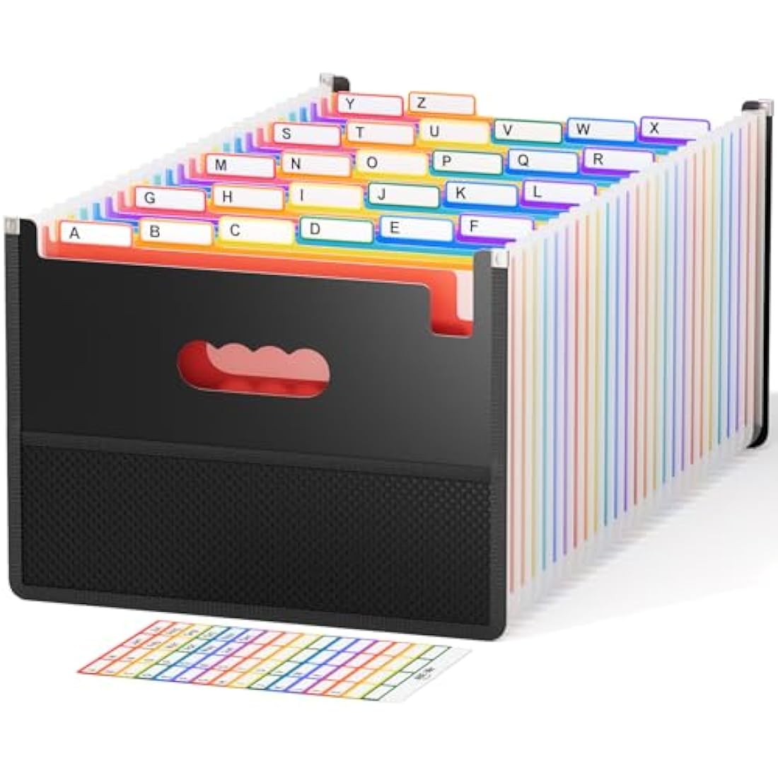 ABC life 26 Pockets Expanding File Folder – A4 Document Organizer with Mesh Bag