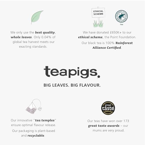 Teapigs Earl Grey Strong Black Tea – Whole Leaf Tea Bags (50 Count)