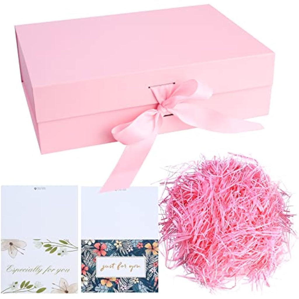 Jolof Store Pink Magnetic Gift Box with Ribbon – Large Luxury Present Box