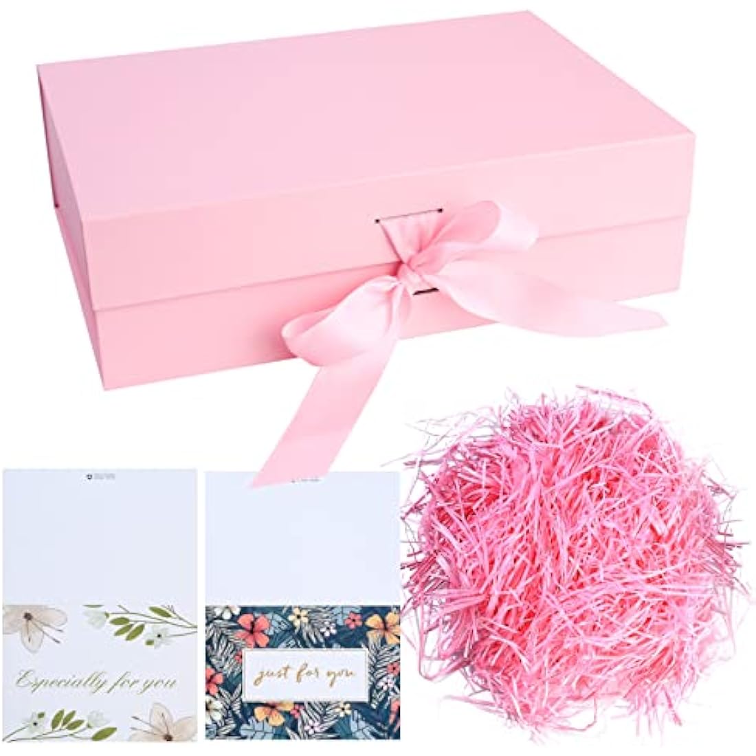 Jolof Store Pink Magnetic Gift Box with Ribbon – Large Luxury Present Box