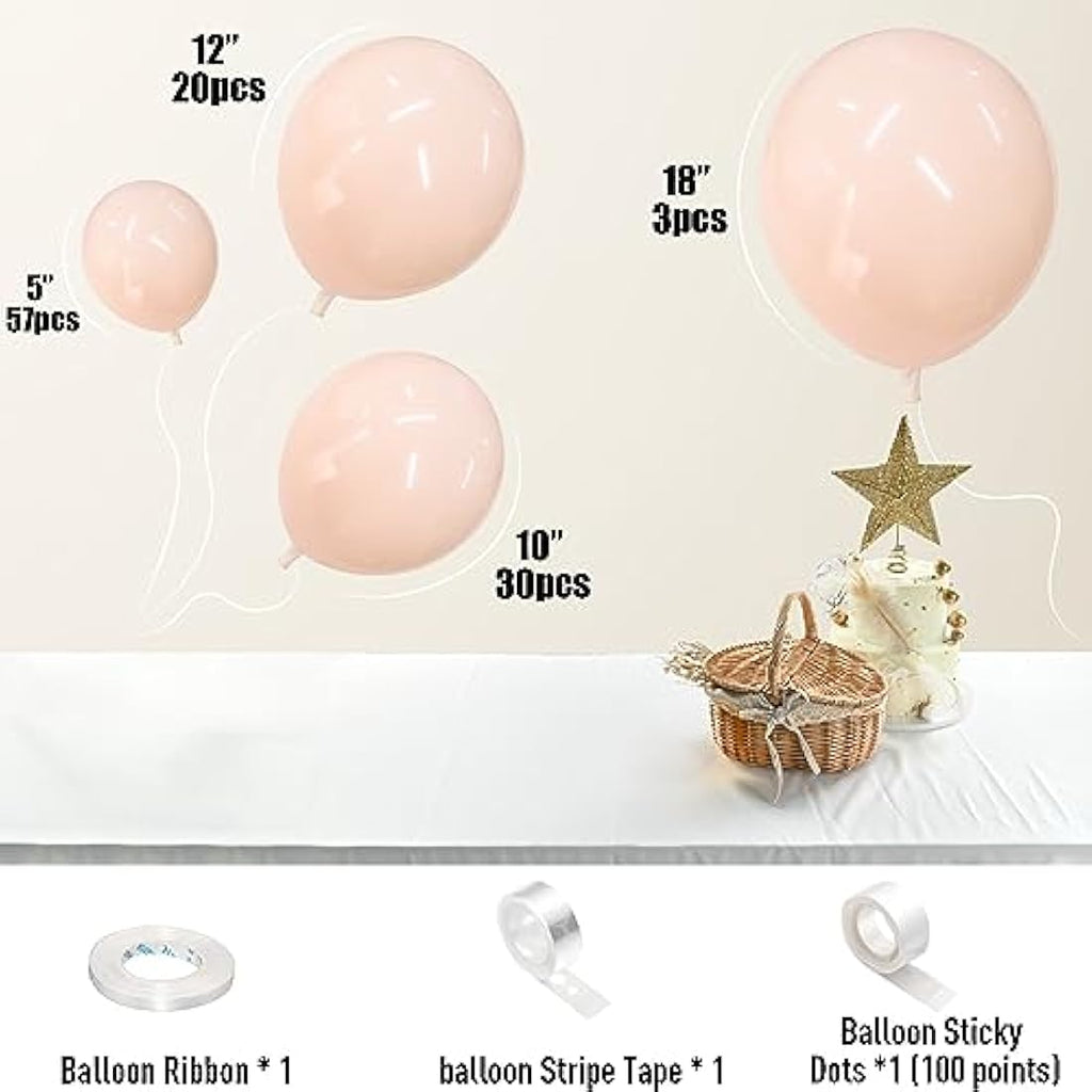 Double Stuffed Blush Balloon Garland Kit - 73pc Cream Pink Arch