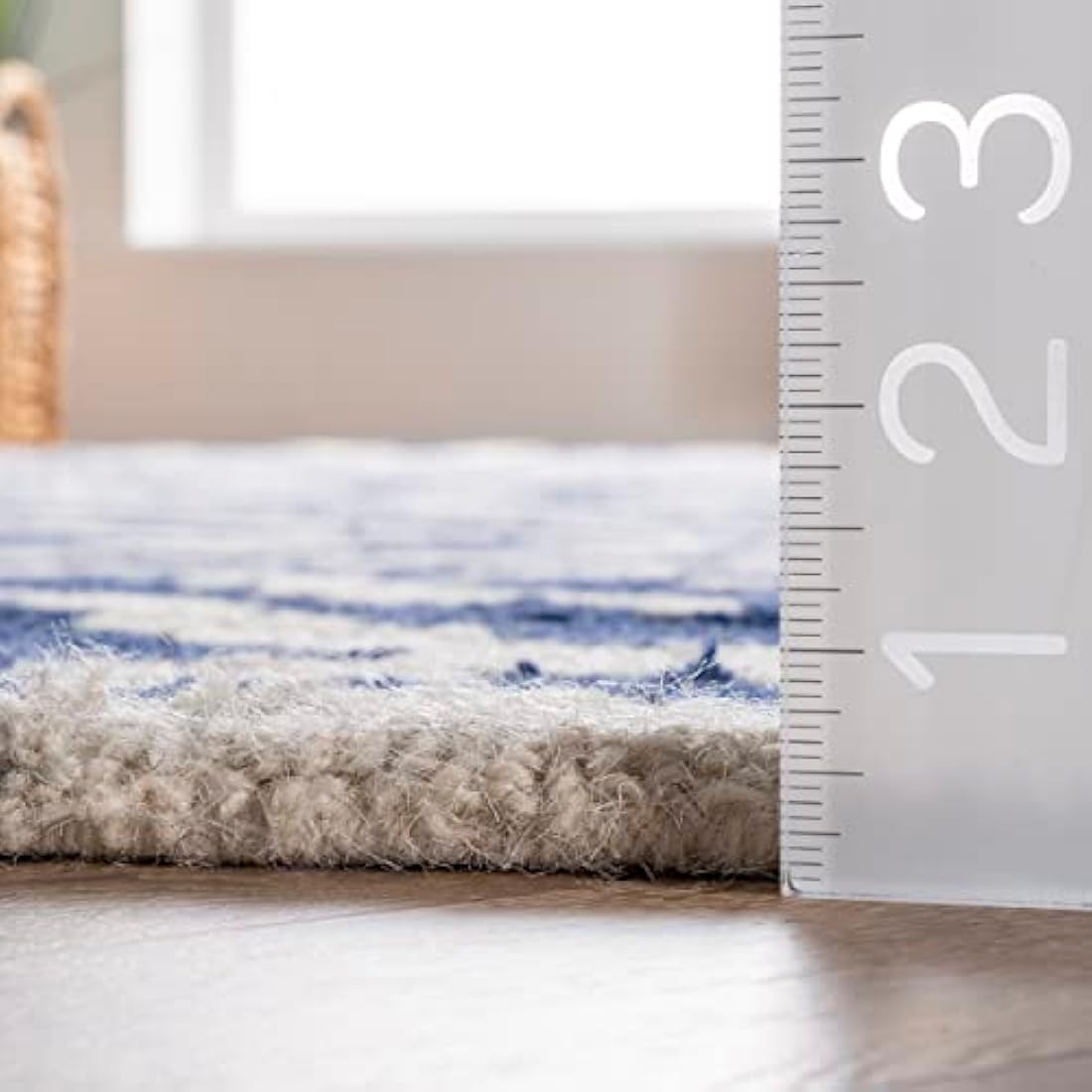 nuLOOM Kellee Geometric Wool Rug – Hand Tufted Navy Accent Rug, 2x3