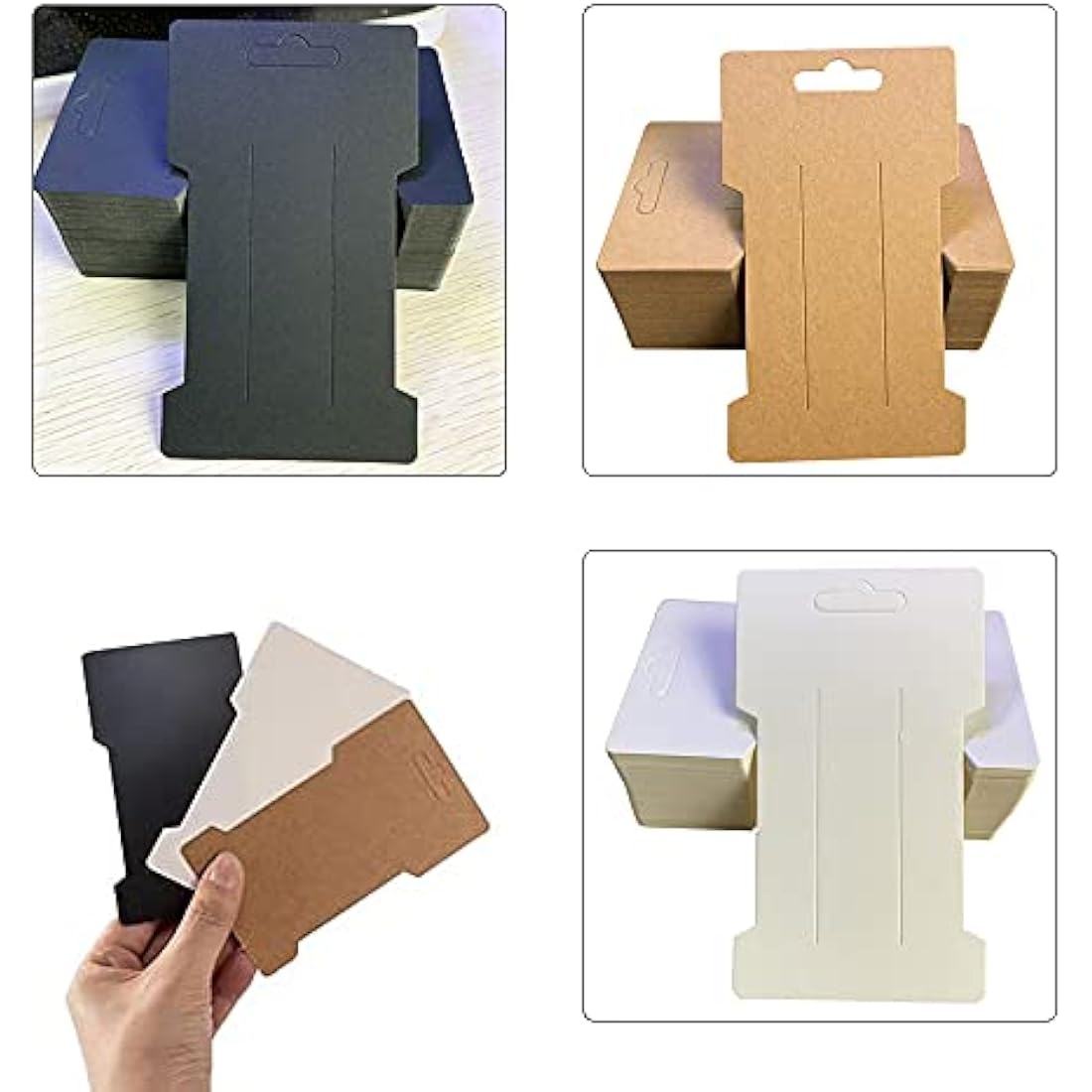 120 Pcs Hair Clip Display Cards | Kraft Paper Hairpin Cards
