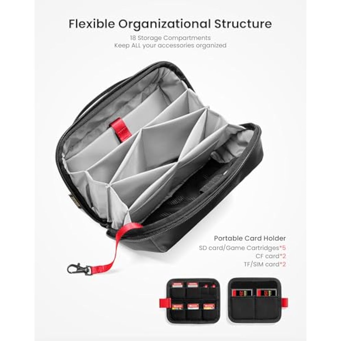 tomtoc Navigator-T13 Tech Pouch – Water-Resistant Electronic Organizer