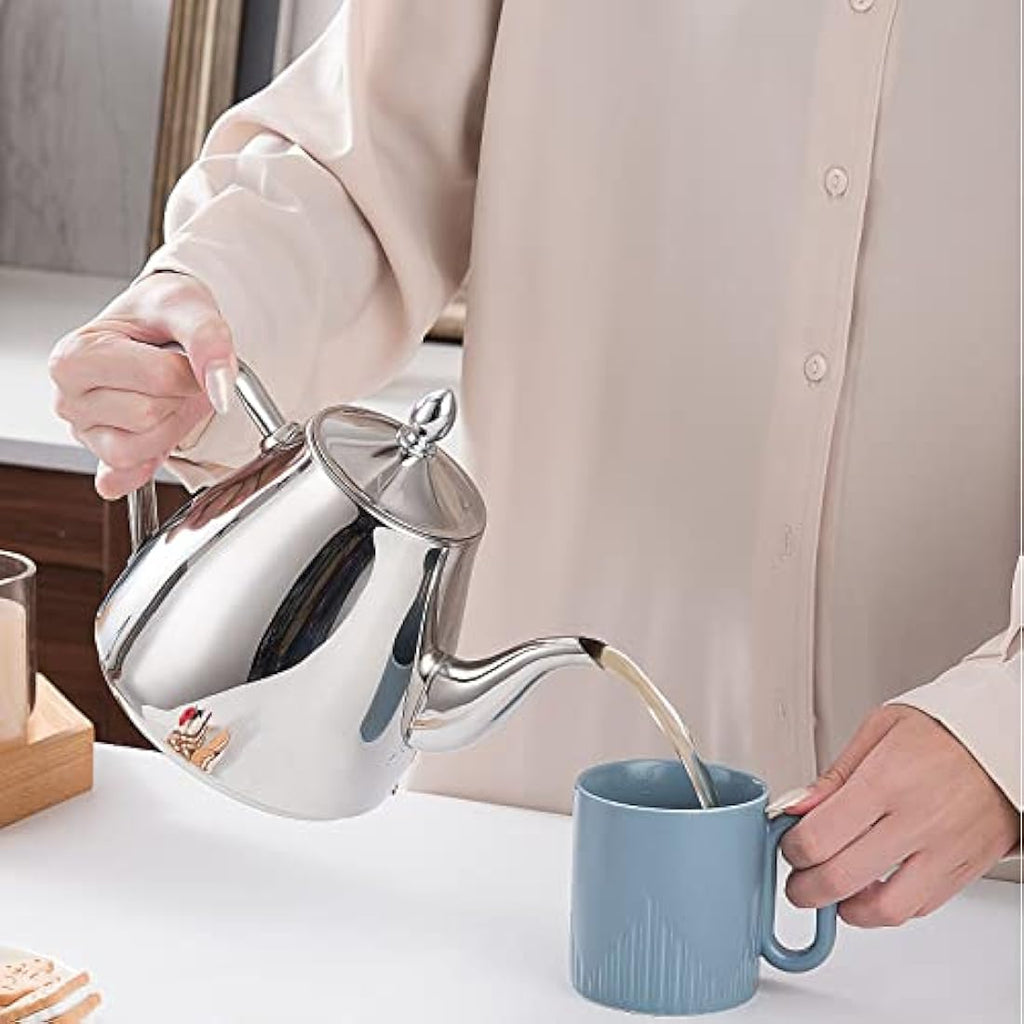 SANQIAHOME Stainless Steel Teapot | 70oz Drip-Free Coffee Server