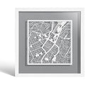 Stuttgart Paper Cut Map Wall Art |  Framed Decor, 9x9