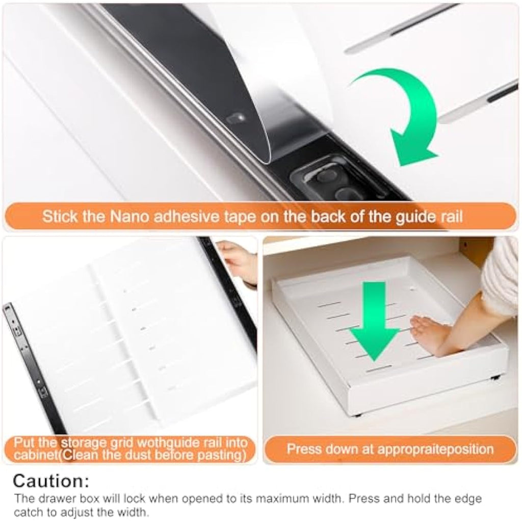 NAYAHOSE 2-Pack Pull Out Cabinet Organiser – Extendable Stainless Steel