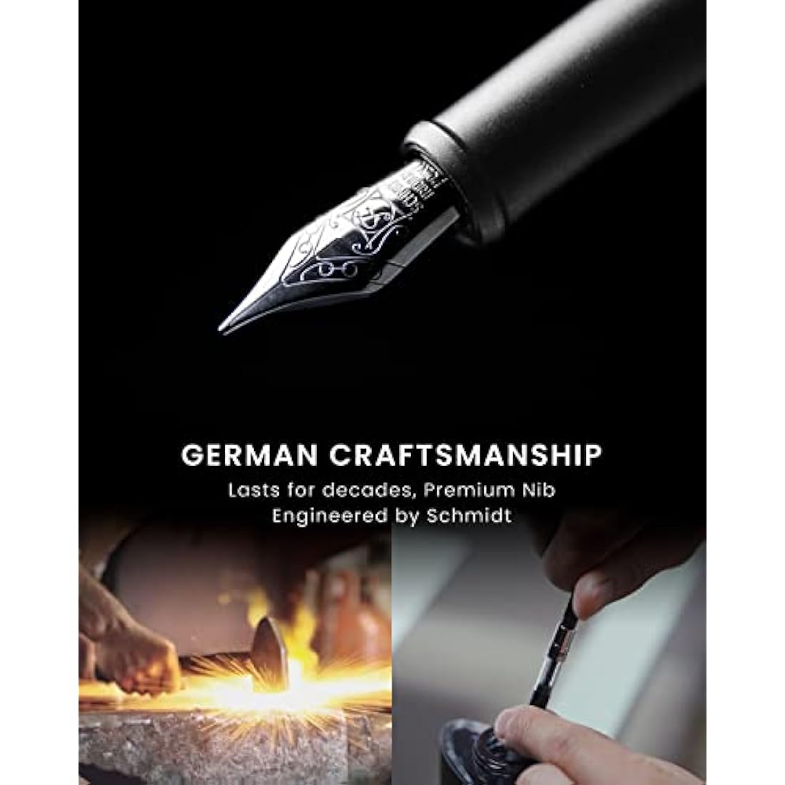 Novium Hoverpen 3.0 Future Edition – Luxury Fine Nib Pen, Frost Silver