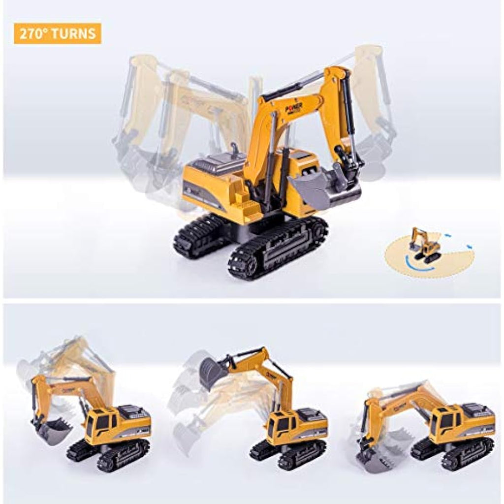 Highttoy RC Excavator – 1:24 Scale Alloy Construction Digger Toy for Kids