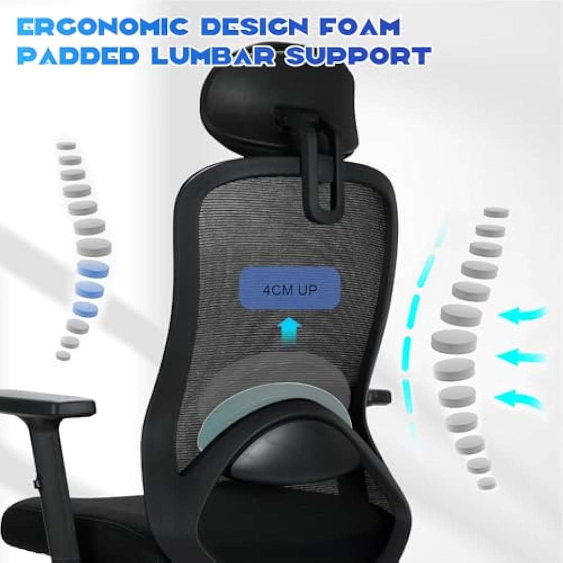 Durrafy Ergonomic Mesh Office Chair – High Back Desk Chair with Lumbar Support