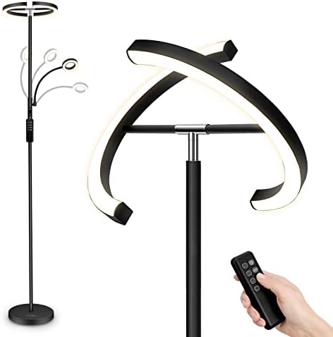 FIMEI Uplighter Floor Lamp | Dimmable LED Standing Light with Reading Lamp