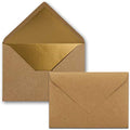 Gustav Neuser C6 Envelopes – Brown Kraft Paper with Gold Metallic Lining