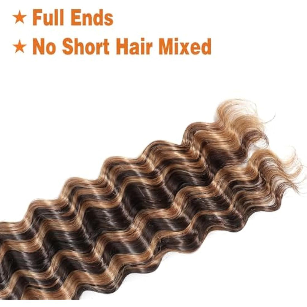 Jolof Store Deep Wave Bulk Human Hair for Braiding – 20 Inch, 100g