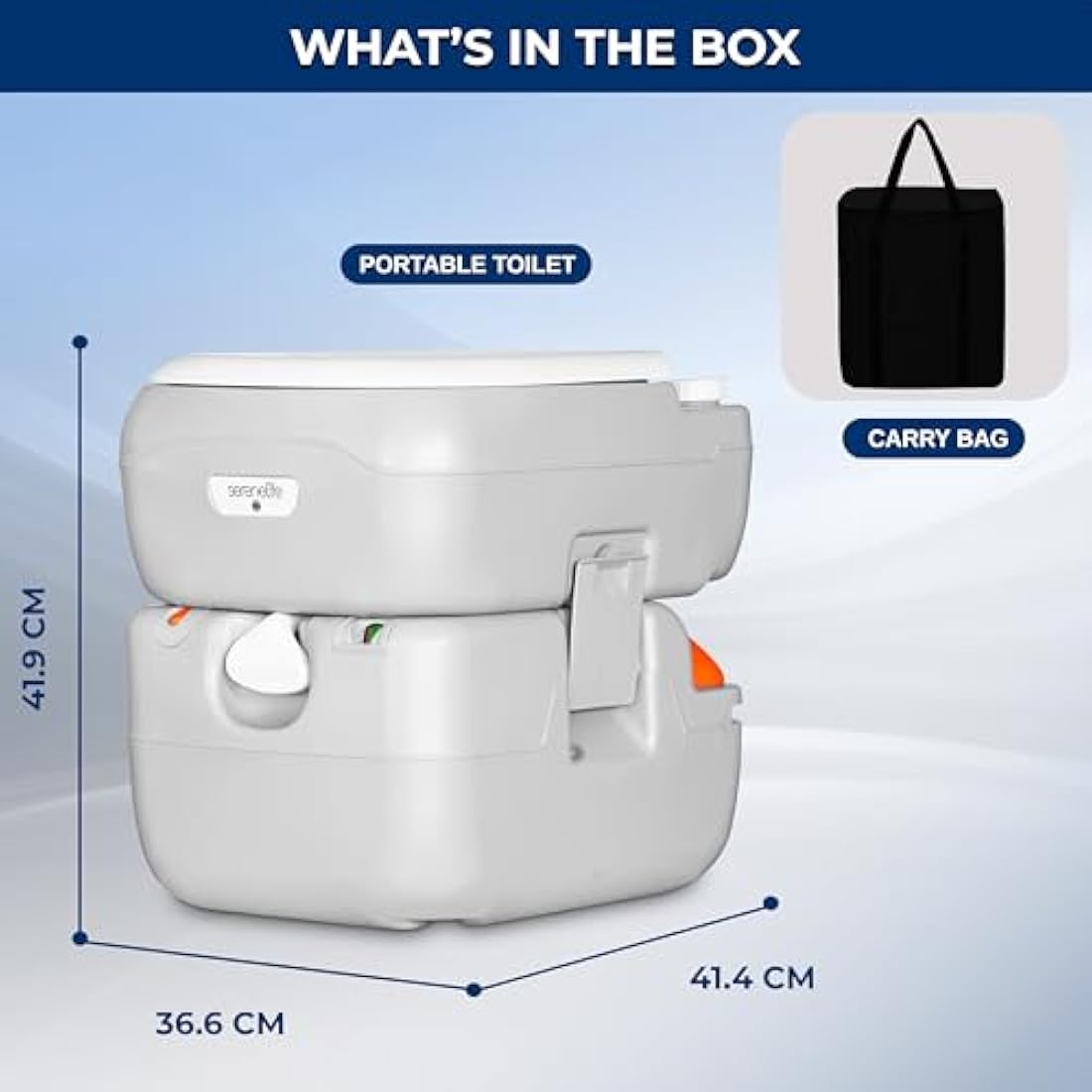 SereneLife Portable Toilet – 22L Leak-Proof Camping Porta Potty
