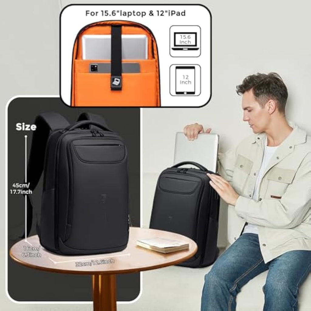 FENRUIEN 15.6" Business Laptop Backpack | 1800D Water-Resistant USB Bag
