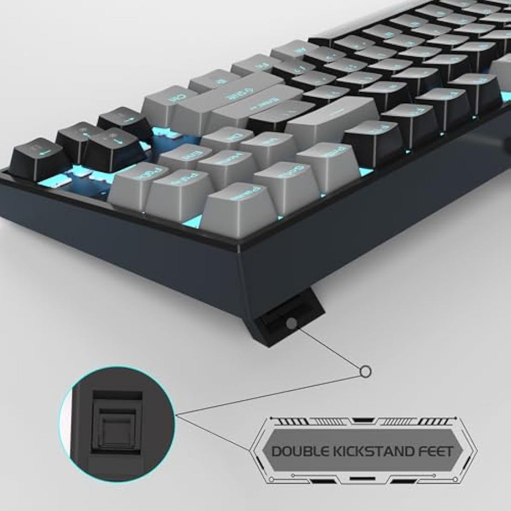 MageGee 75% Mechanical Gaming Keyboard | Red Switch TKL - Black/Grey