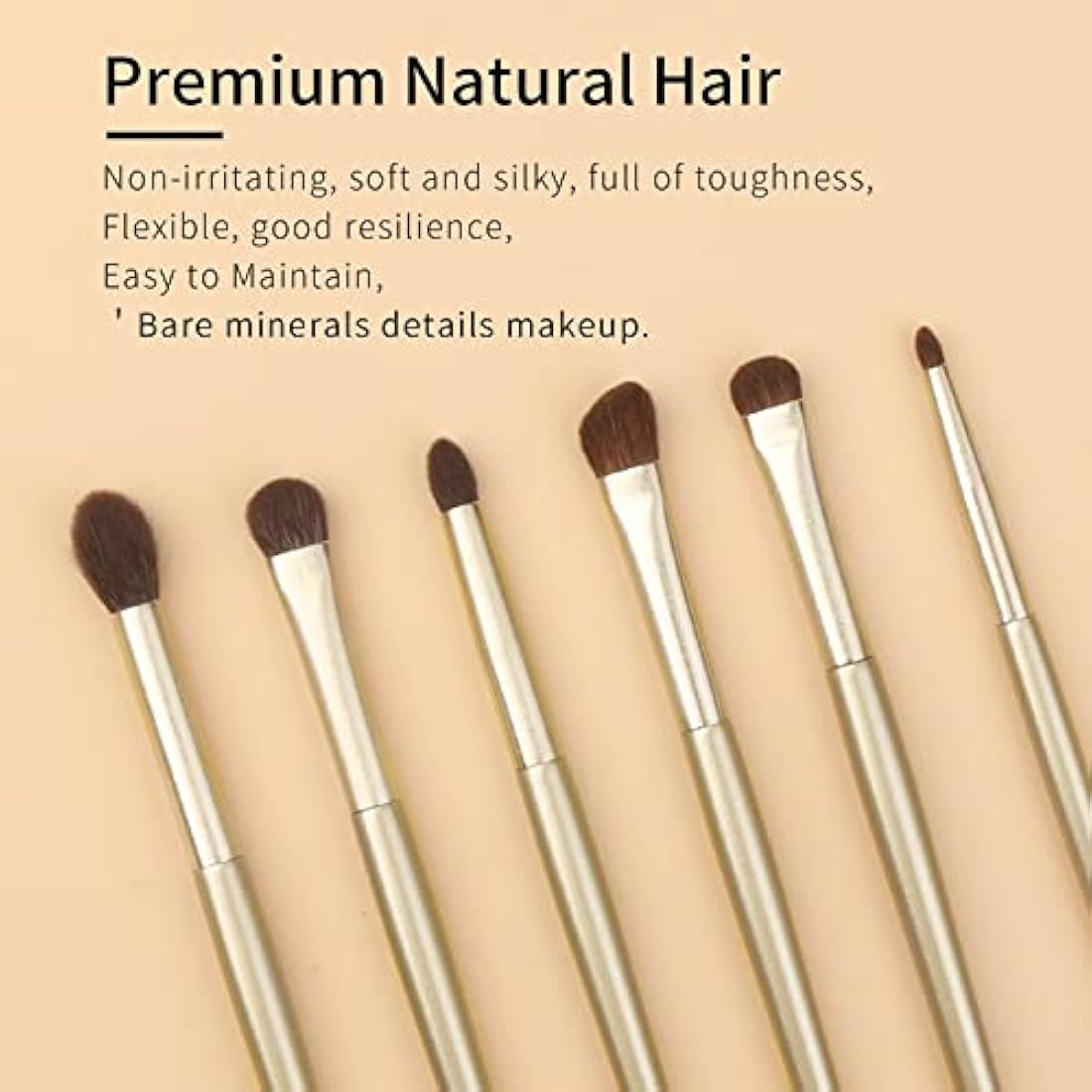 ENZO KEN Natural Goat Hair Eye Shadow Brush Set | 12pc Gold Pro Kit