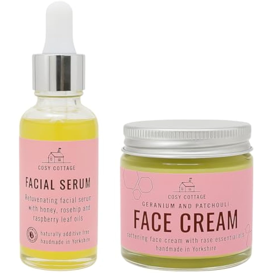 Natural Skincare Bundle | Rosehip Face Cream & Serum Set