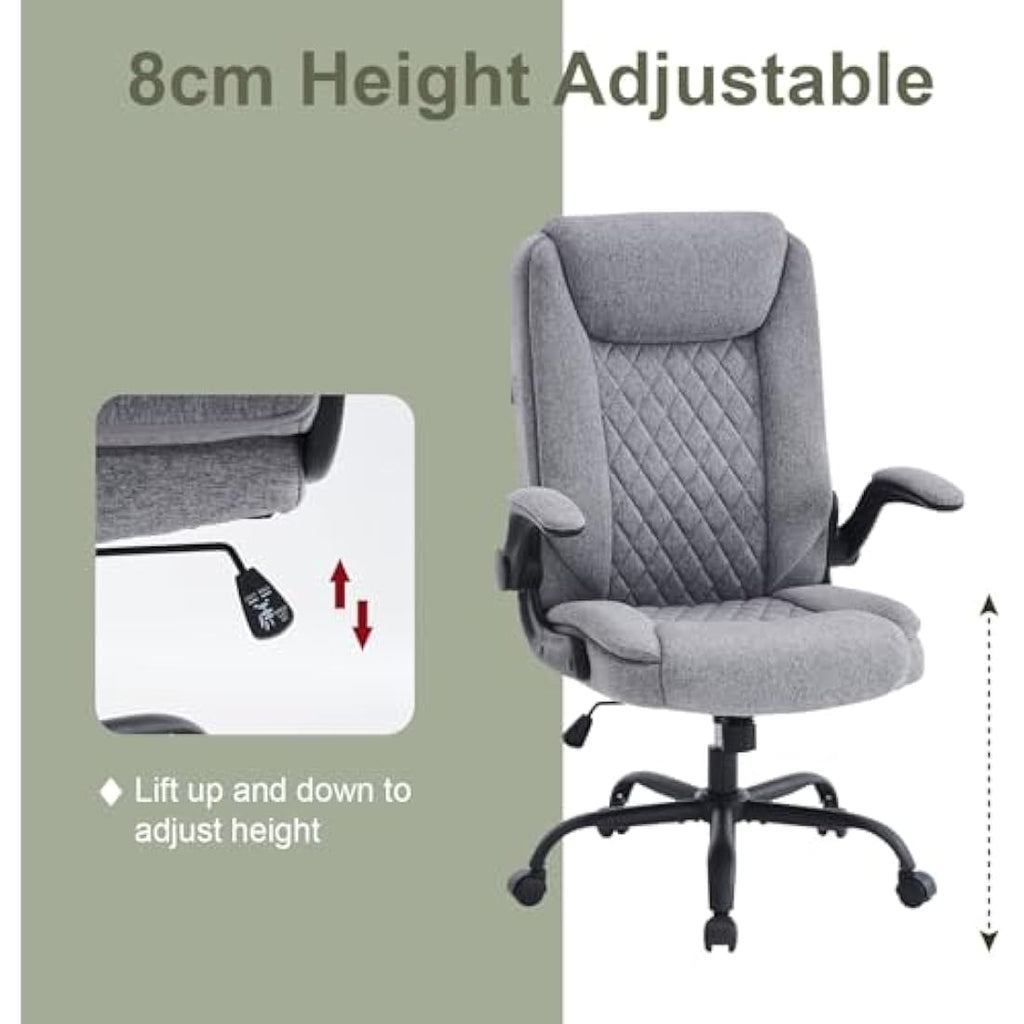 CASTLOVE Ergonomic Office Chair – High Back Fabric Desk Chair with Flip-Up Arms