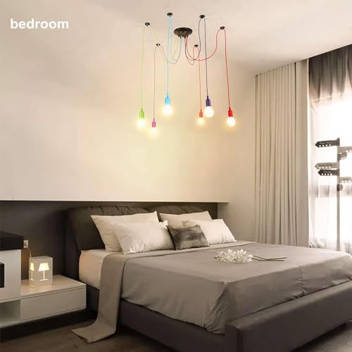 Jolof Store Industrial Spider Pendant Light – 6-Head DIY Vintage Chandelier