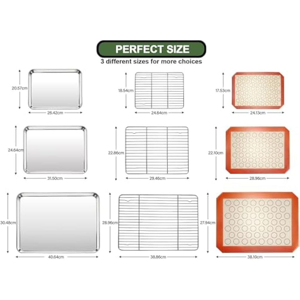 9-Piece Stainless Steel Baking Sheet and Cooling Rack Set