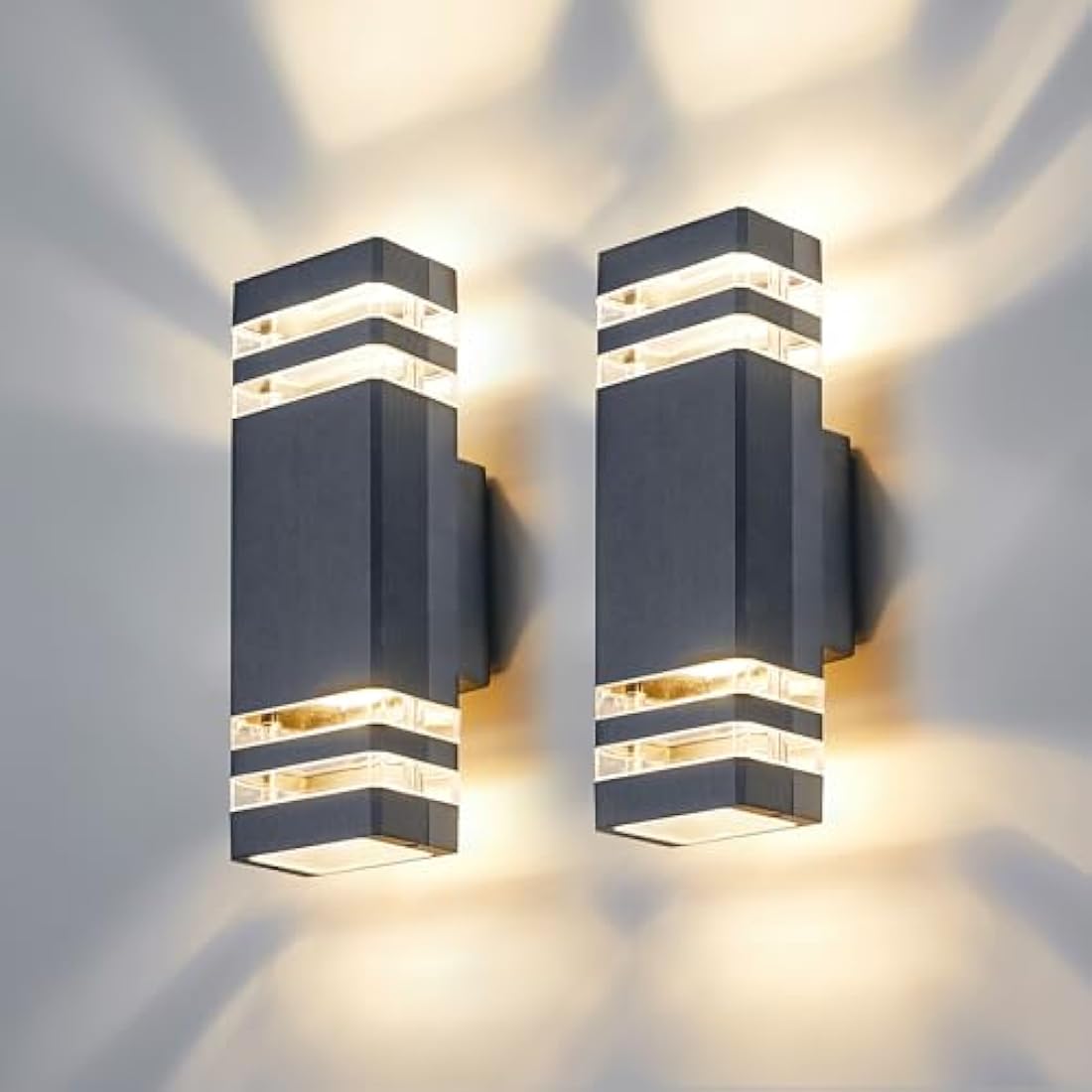 CELAVY Outdoor Wall Lights – IP65 Waterproof LED Up Down Sconce, 2 Pack
