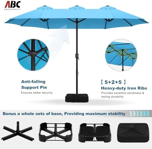 ABCCANOPY 4.5M Double-Sided Aluminum Patio Umbrella | Large Garden Shade