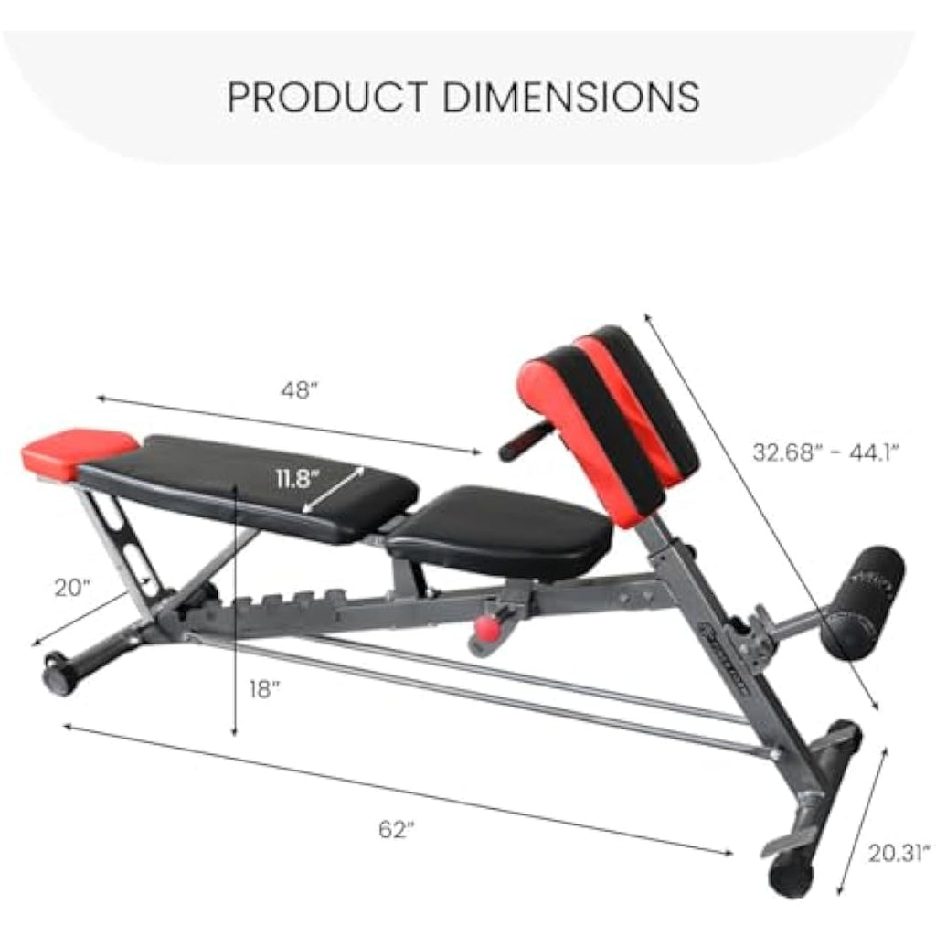 Finer Form Multi-Functional FID Weight Bench - 1000lb Adjustable Home Gym