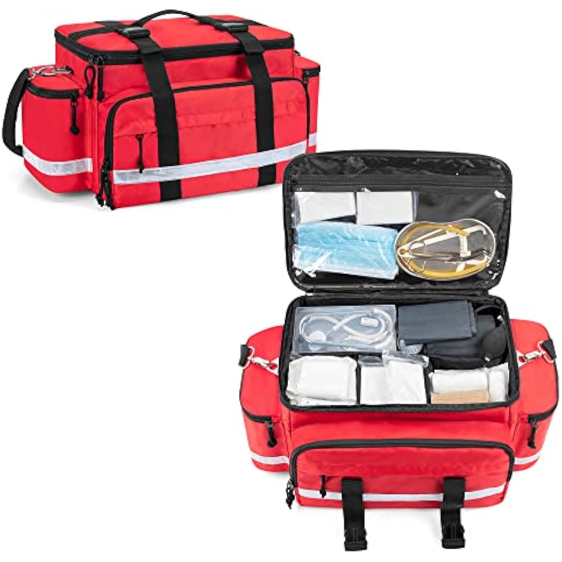 Damero Medical Supplies Bag | Large First Responder Trauma Bag - Red
