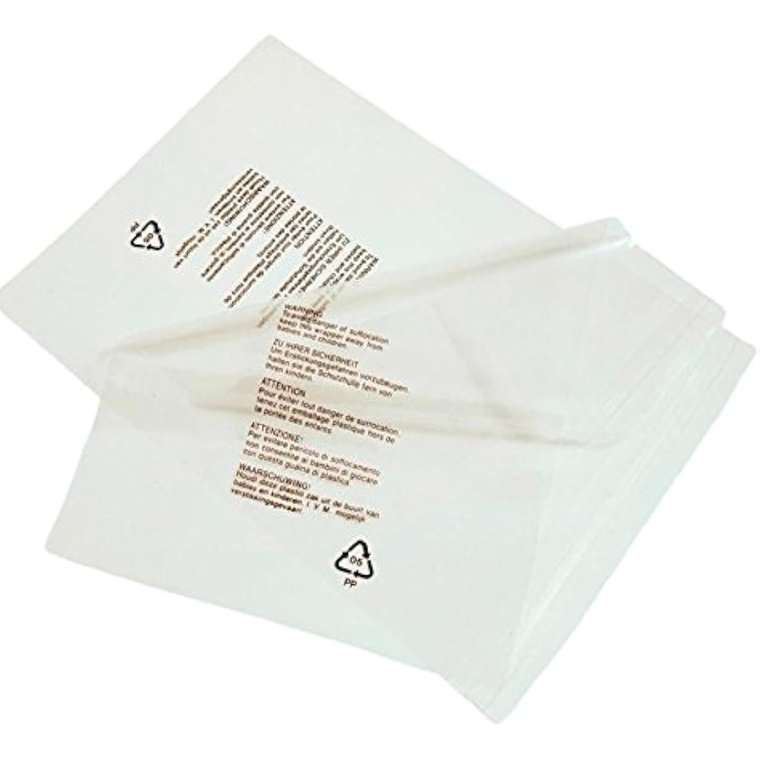 100 Clear Resealable Poly Garment Bags with Warning (10x14")