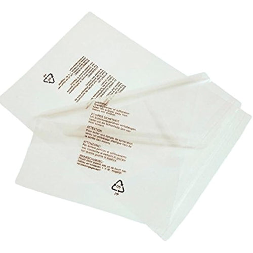 100 Clear Resealable Poly Garment Bags with Warning (10x14")