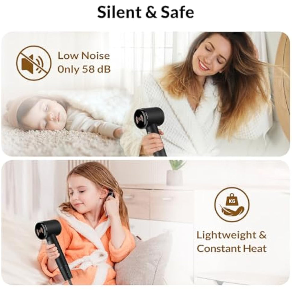 Chignon Ionic Hair Dryer – 110,000 RPM Brushless Motor with Diffuser
