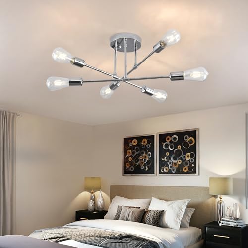 Hudi Fyier 6-Light Sputnik Chandelier | Mid-Century Modern Ceiling Light