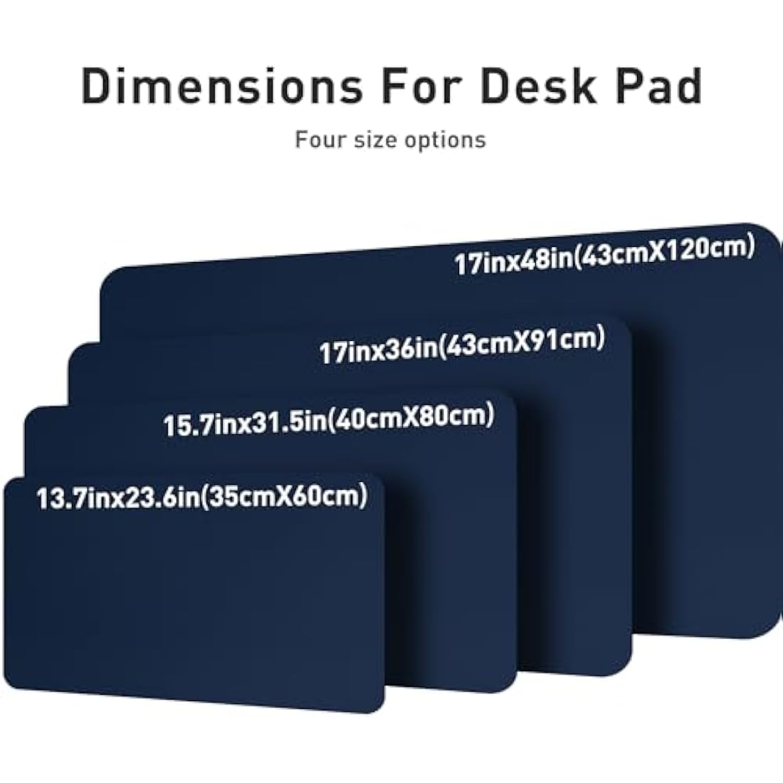 Jolof Store PU Leather Desk Pad – 80x40cm Non-Slip Mouse Mat, Dark Blue