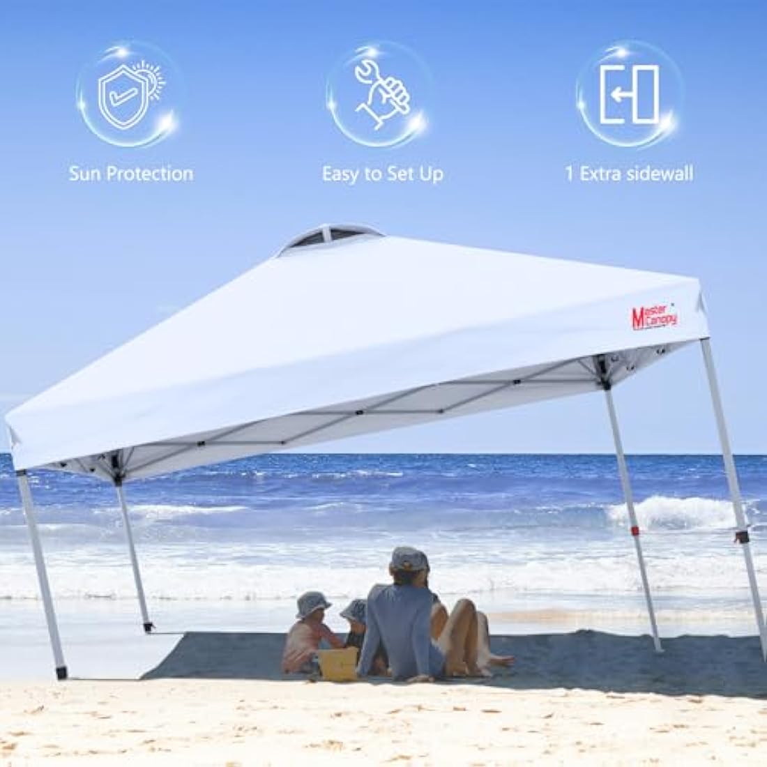 MASTERCANOPY Pop-up Gazebo Tent | 2x2M Waterproof Canopy with Sidewall