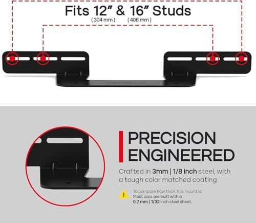 Soundbass Soundbar Mount for Sonos Beam Gen 1 & 2 | Steel Wall Bracket