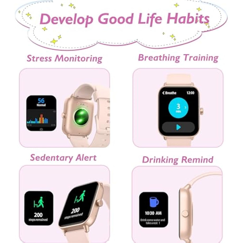 KALINCO Kids Smart Watch | IP68 Waterproof Fitness Tracker with 100+ Sports