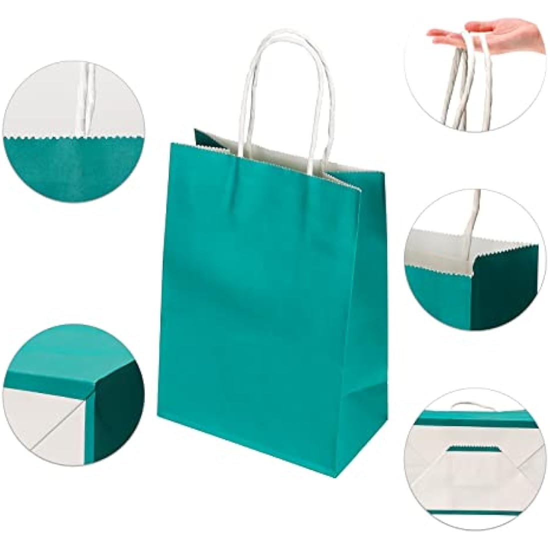 30 Pcs Kraft Paper Party Bags with Handles - 10 Colors