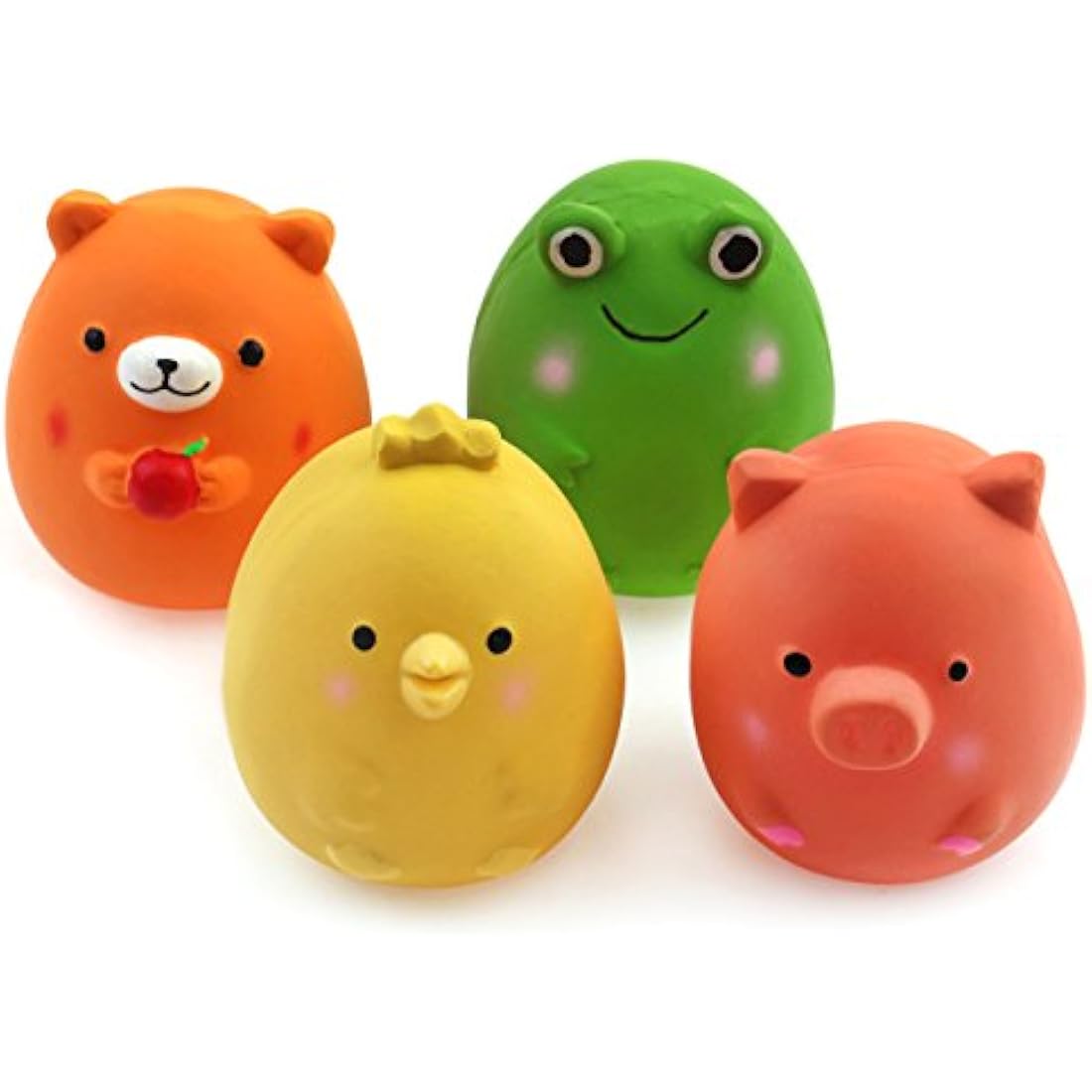 Chiwava 4-Pack Squeaky Latex Dog Toys – Small Puppy Interactive Fetch Set