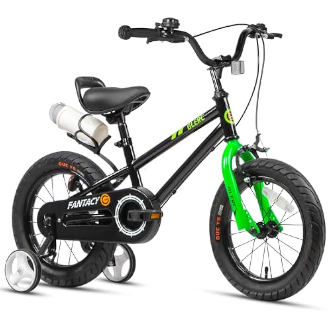 Glerc Fantasy Kids Bike with Stabilisers and Water Bottle Holder