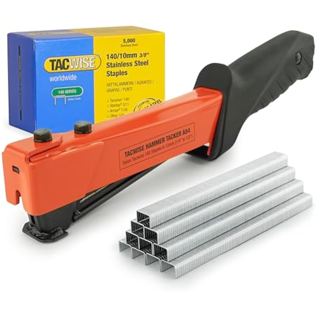 Tacwise A54 Heavy Duty Hammer Tacker with 5000 Type 140 Staples