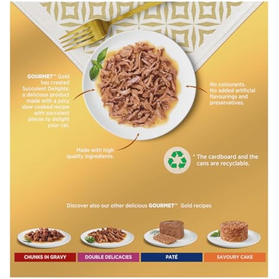 GOURMET Gold Succulent Delights Wet Cat Food - 48 x 85g Bulk Pack