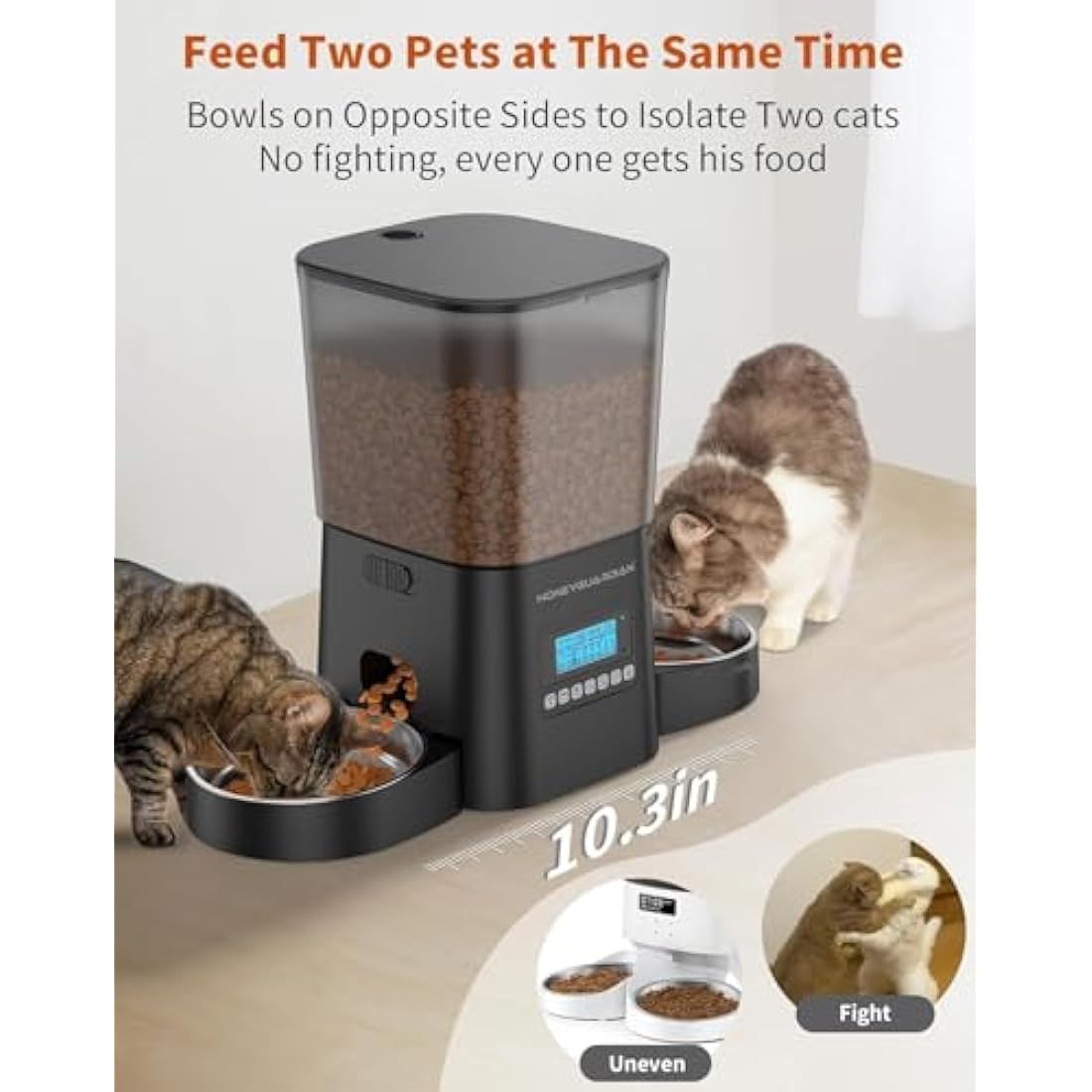 HoneyGuaridan Automatic Cat Feeder for 2 Cats | 3.5L Dual Bowl Dispenser
