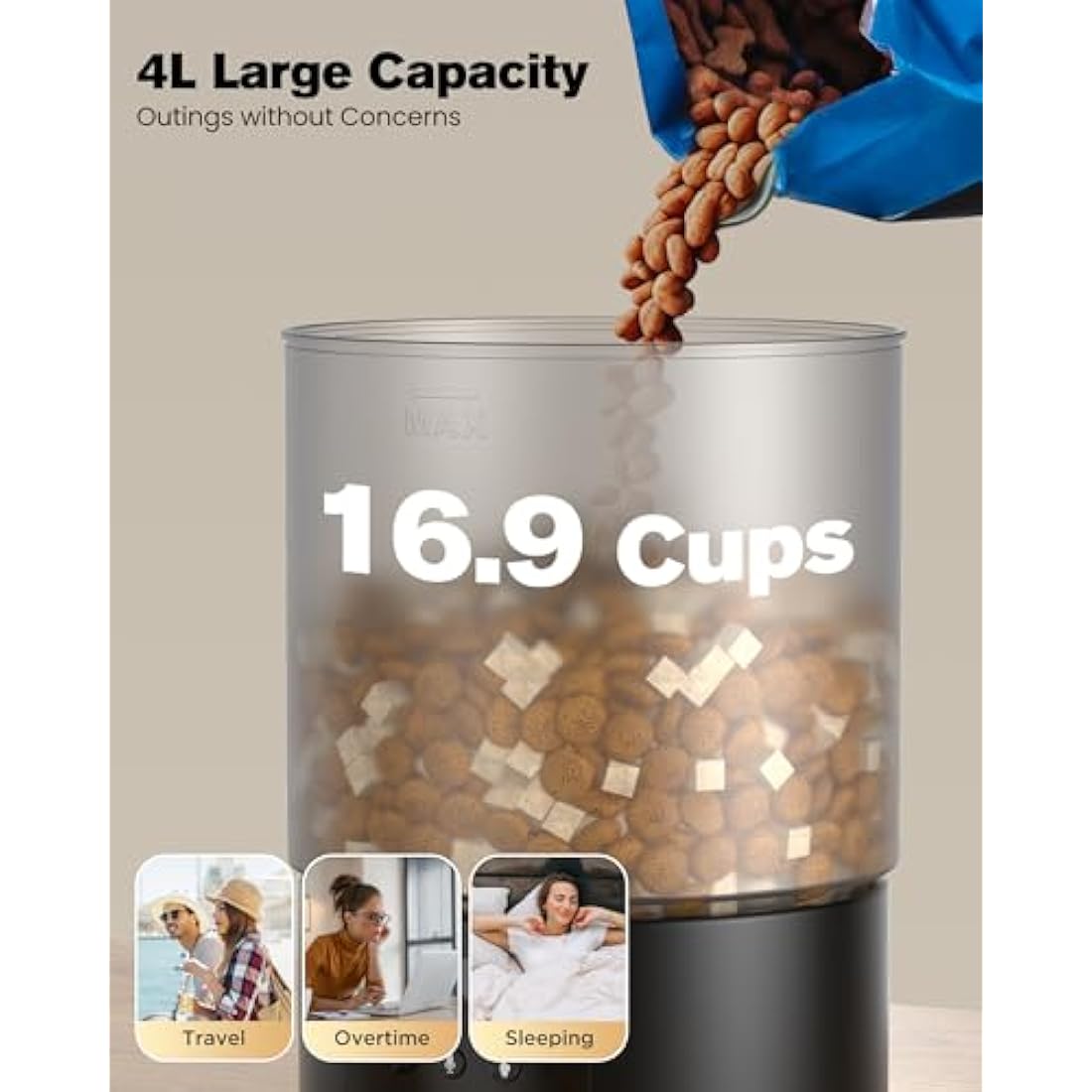 Jolof Store Automatic Cat Feeder – 4L WiFi Smart Food Dispenser with App