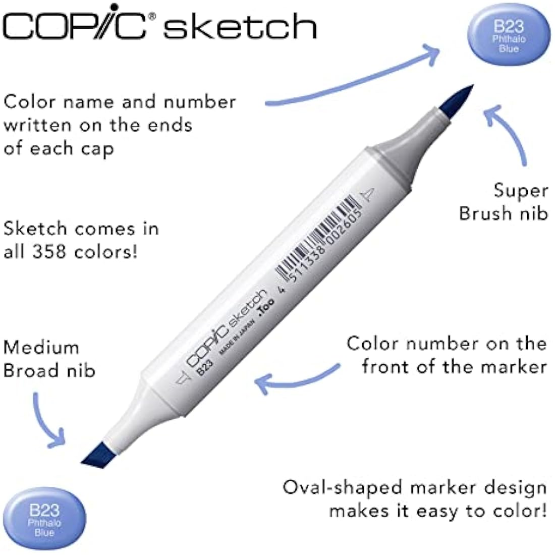 Copic Sketch Alcohol Markers – 6 Piece Basics Set for Art & Design