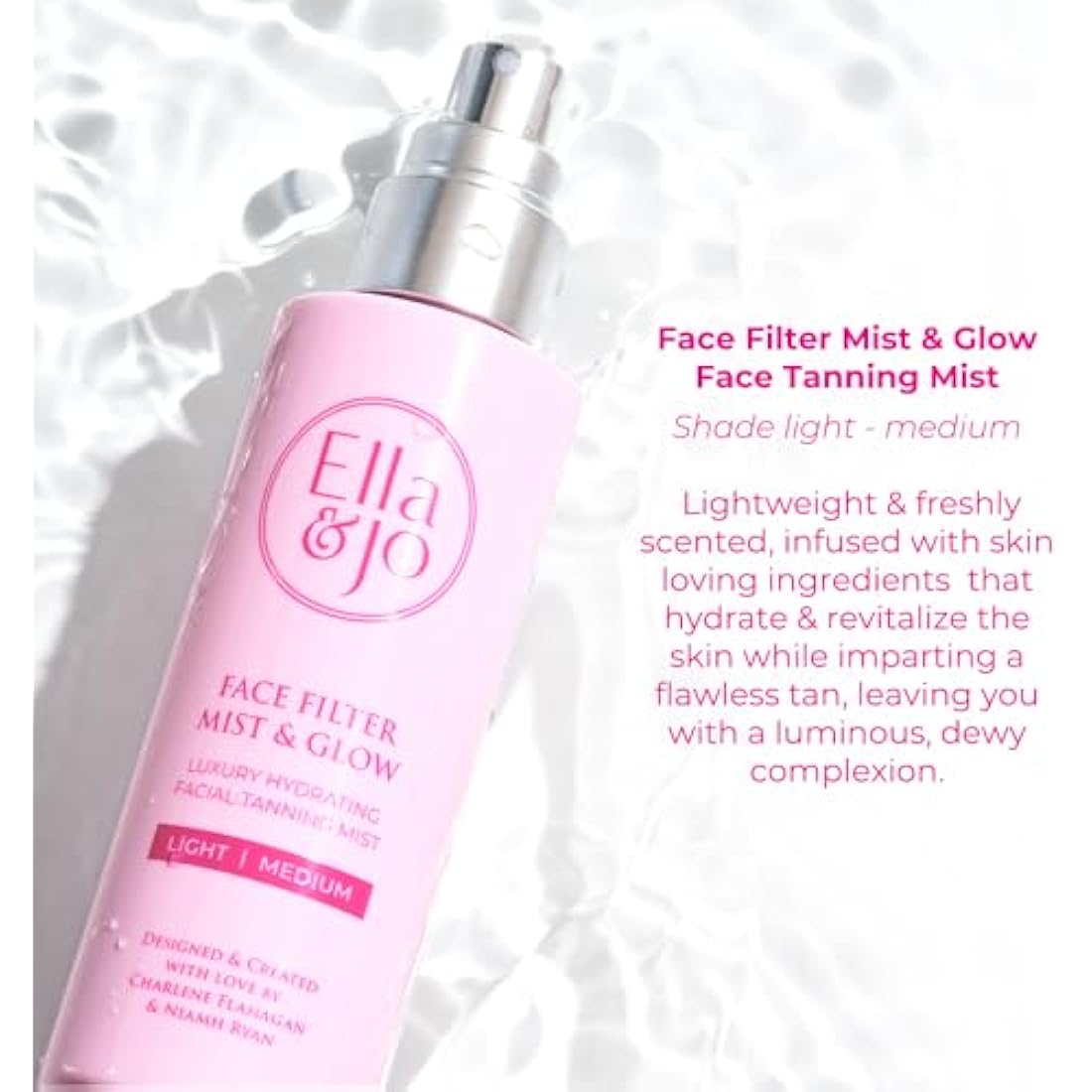 Ella & Jo Face Tanning Mist – Hydrating Hyaluronic Glow (Light Medium)