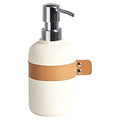 Zeller Polyresin & Faux Leather Soap Dispenser - Cream, 250ml
