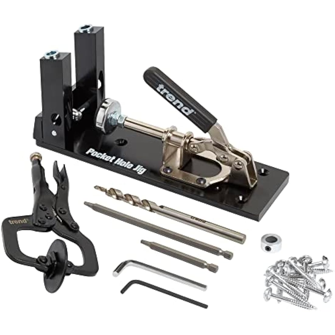 Trend Pocket Hole Jig Kit - All-Metal Dual Column Woodworking Guide