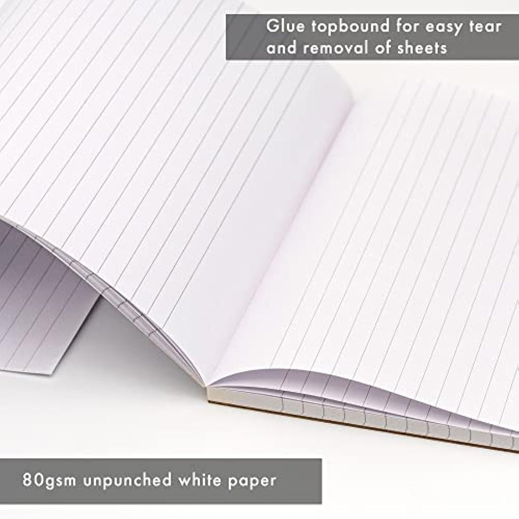 Pukka Pad A4 Ruled Memo Pad – 10 Pack, 160 Pages, Glue Top-Bound